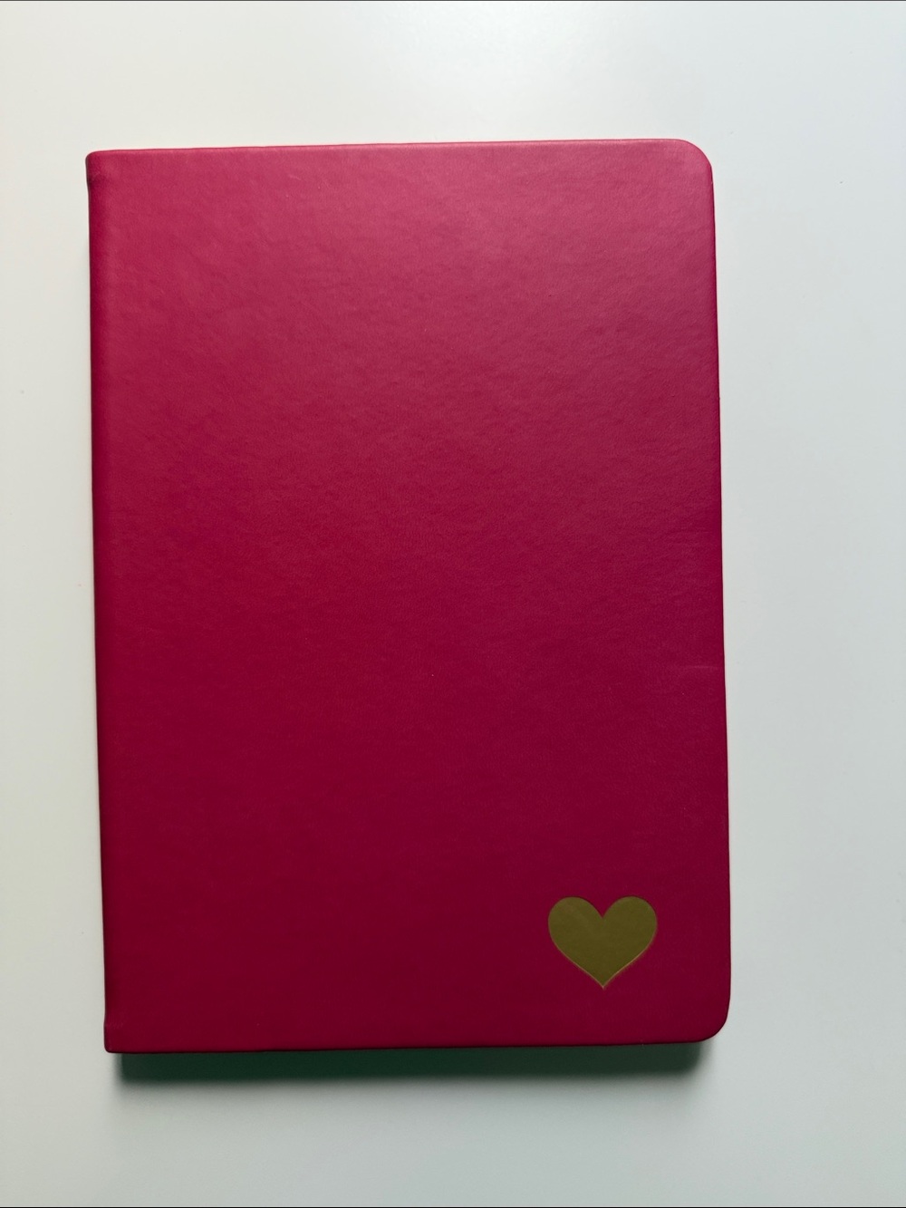 Red Notebook with Gold Heart Accent
